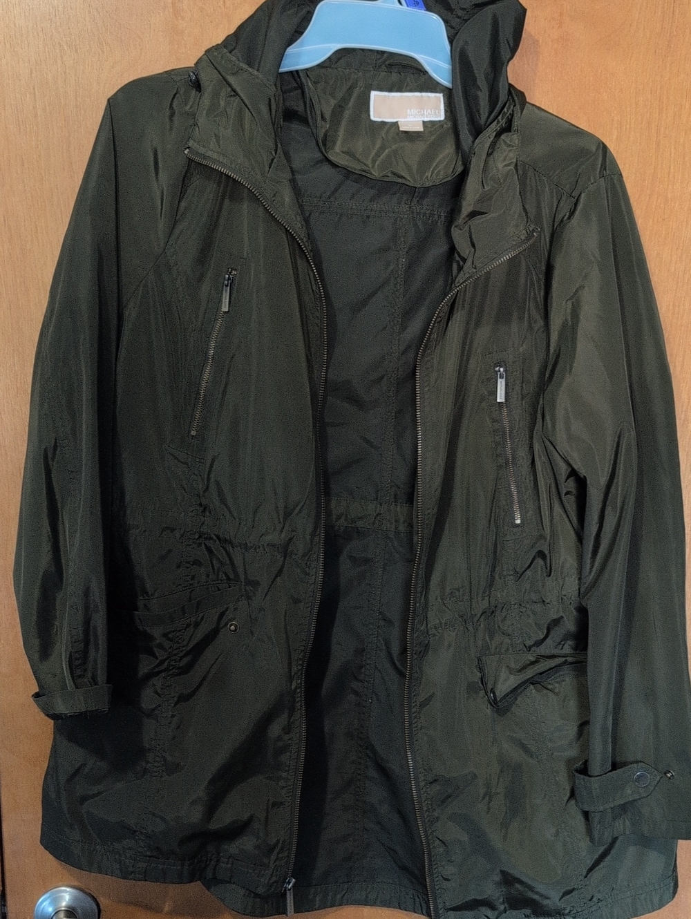 MICHAEL Michael Kors Dark Olive Hooded Raincoat